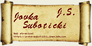 Jovka Subotički vizit kartica